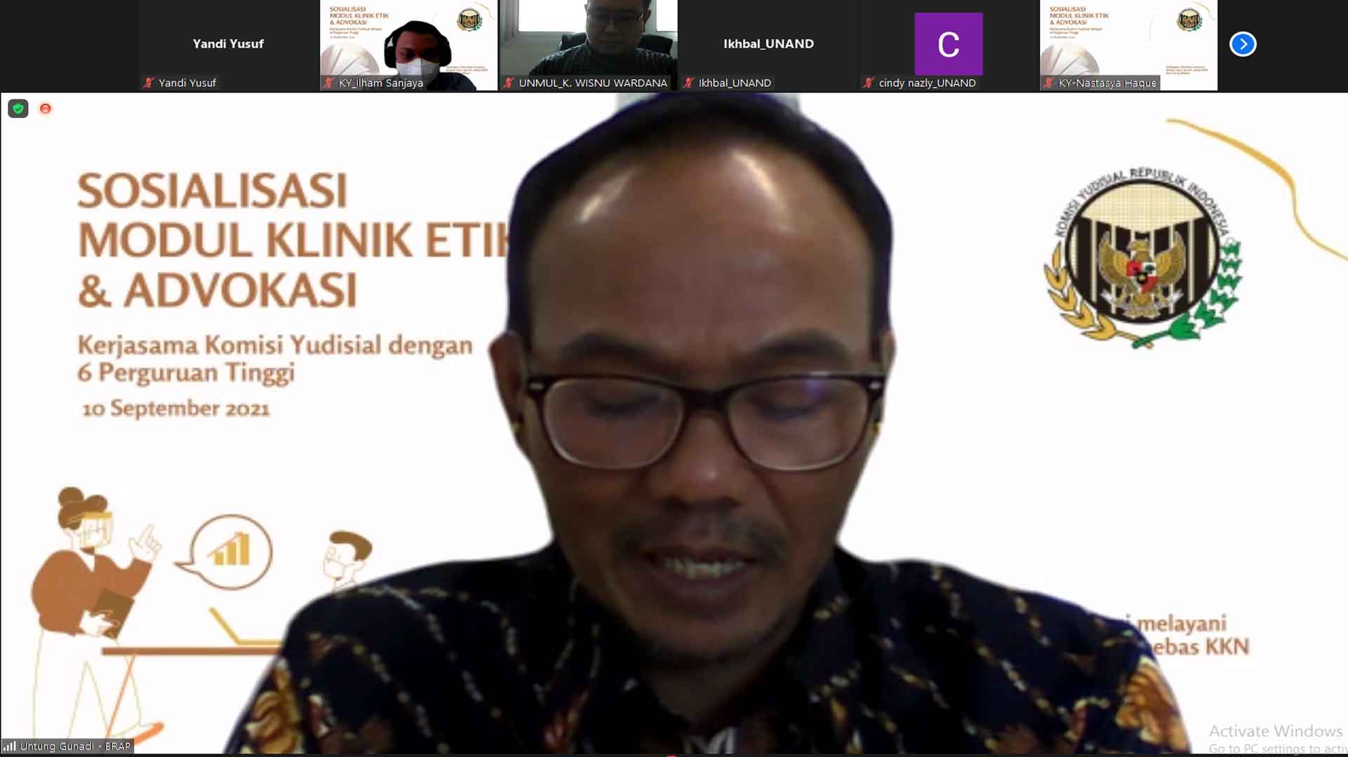 KY Gelar Sosialisasi Modul Klinik Etik dan Advokasi Tahun 2021